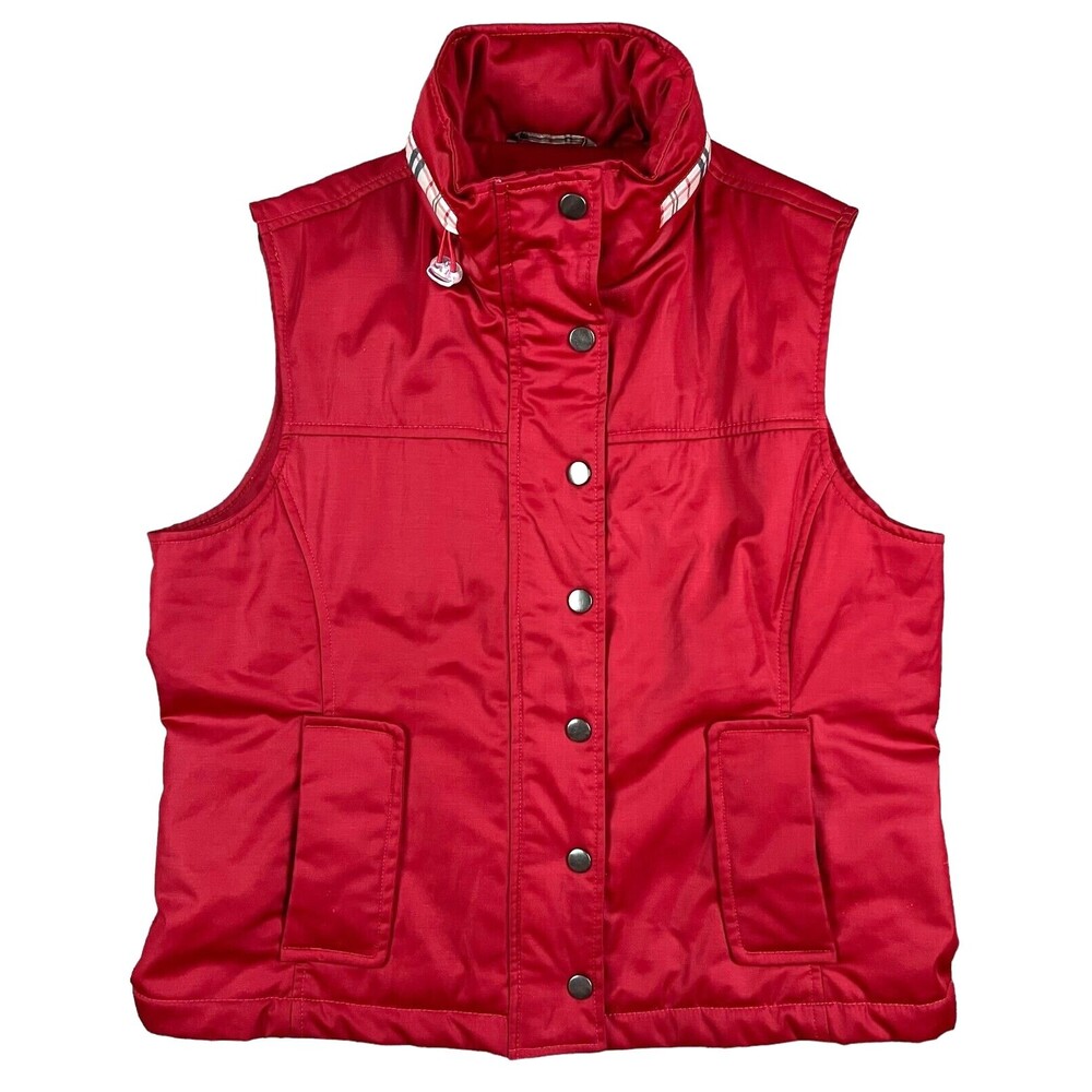TravelSmith Red Travel Vest Jacket w Zip-Away Hood Outdoor Size S Gorpcore